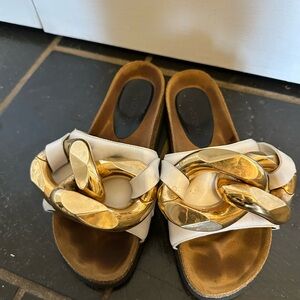 JW Anderson white chain sandals